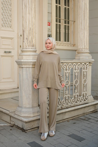 Kaftan Basic Takım Krem