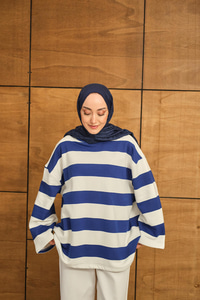 Kalın Çizgili Sweat Lacivert