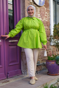 Kalp Aksesuarlı Gömlek FISTIK YESIL