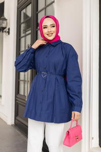 Kalp Aksesuarlı Gömlek  Lacivert