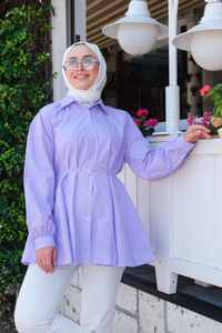 Kalp Aksesuarlı Gömlek LILA