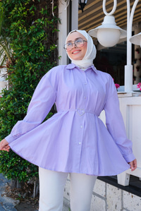 Kalp Aksesuarlı Gömlek LILA