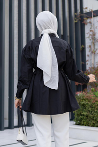 Kalp Aksesuarlı Gömlek Siyah