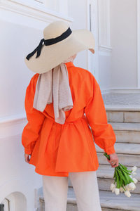 Kalp Aksesuarlı Gömlek TURUNCU