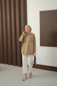 Kalp Detaylı Tunik Yeşil