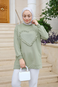 Kalpli Tunik Fıstık Yeşil