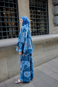 Kamuflaj Desenli Takım Mavi