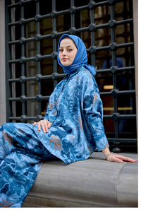 Kamuflaj Desenli Takım Mavi