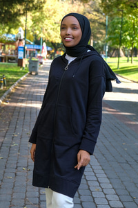 Uygun Fiyatlı KANGURU CEPLI FERMUARLI HIRKA SIYAH | Loccomoda.com 