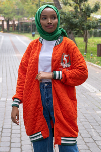 Uygun Fiyatlı KAPITONE KOLEJ CEKET TURUNCU | Loccomoda.com 