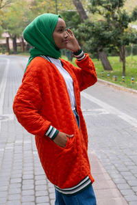 Uygun Fiyatlı KAPITONE KOLEJ CEKET TURUNCU | Loccomoda.com 