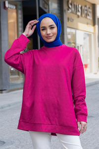 Uygun Fiyatlı KAPITONE TUNIK FUSYA | Loccomoda.com 
