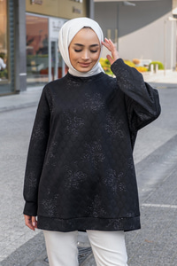 Uygun Fiyatlı KAPITONE TUNIK SIYAH | Loccomoda.com 