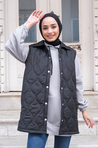 Uygun Fiyatlı KAPITONE YELEK  SIYAH | Loccomoda.com 