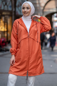 Uygun Fiyatlı KAPSONLU FERMUARLI YAGMURLUK  ORANJ | Loccomoda.com 