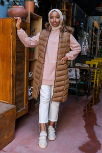 Uygun Fiyatlı KAPSONLU SISME YELEK KAHVERENGI | Loccomoda.com 