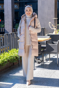 Uygun Fiyatlı KAPSONLU SISME YELEK KREM | Loccomoda.com 