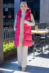 Uygun Fiyatlı KAPSONLU SISME YELEK PEMBE | Loccomoda.com 