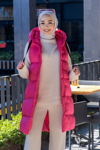 Uygun Fiyatlı KAPSONLU SISME YELEK PEMBE | Loccomoda.com 