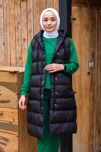 Uygun Fiyatlı KAPSONLU SISME YELEK SIYAH | Loccomoda.com 