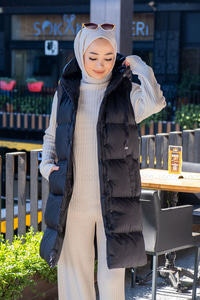 Uygun Fiyatlı KAPSONLU SISME YELEK SIYAH | Loccomoda.com 