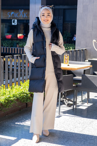 Uygun Fiyatlı KAPSONLU SISME YELEK SIYAH | Loccomoda.com 