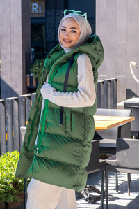 Uygun Fiyatlı KAPSONLU SISME YELEK YESIL | Loccomoda.com 