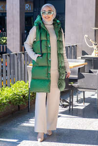 Uygun Fiyatlı KAPSONLU SISME YELEK YESIL | Loccomoda.com 