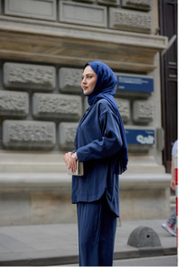 Kapüşonlu Fermuarlı Takım Lacivert