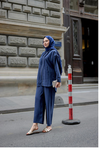 Kapüşonlu Fermuarlı Takım Lacivert