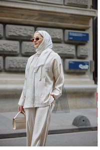 Kapüşonlu Fermuarlı Takım Taş