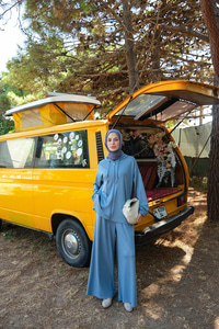 Kapüşonlu İkili Takım Açık Mavi