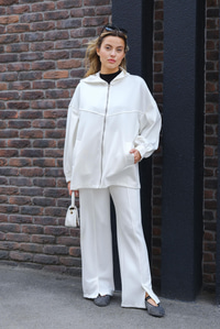 Kapüşonlu İkilİ Takım Ekru