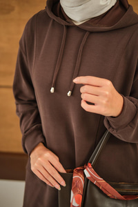 Kapüşonlu İkili Takım Kahverengi