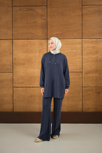 Kapüşonlu İkili Takım Lacivert