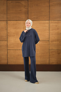 Kapüşonlu İkili Takım Lacivert