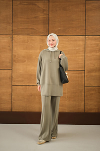 Kapüşonlu İkili Takım Yeşil