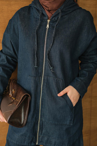 Kapüşonlu Kot Takım Lacivert