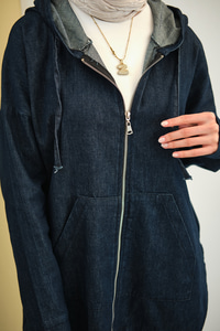 Kapüşonlu Kot Takım Lacivert