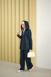 Kapüşonlu Kot Takım Lacivert