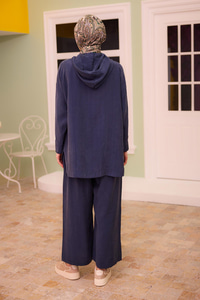 Kapüşonlu Modal Takım Lacivert