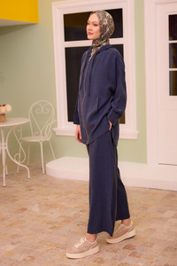 Kapüşonlu Modal Takım Lacivert