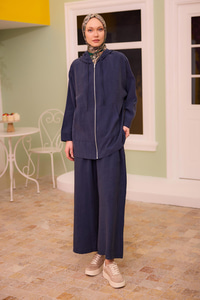 Kapüşonlu Modal Takım Lacivert