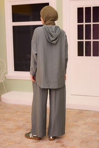 Kapüşonlu Modal Takım Yeşil