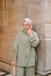 Kapüşonlu Modal Takım Yeşil