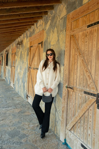 Kapüşonlu Triko Ceket Bej