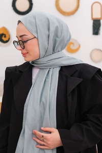 Kare Desen Jakar Şal Mint Yeşil