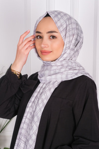 Uygun Fiyatlı KARE DESEN PAMUK SAL GRI | Loccomoda.com 