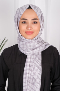 Uygun Fiyatlı KARE DESEN PAMUK SAL GRI | Loccomoda.com 