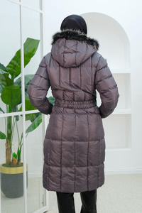 Kare Desenli Şişme Mont Gri